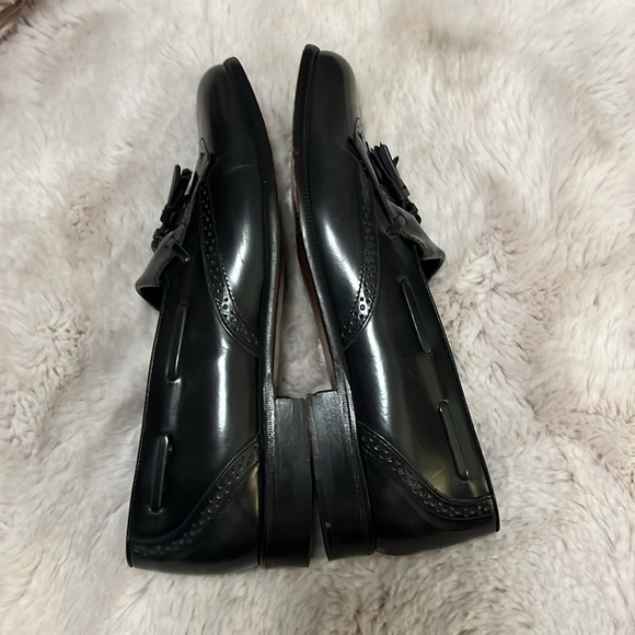 Nordstrom Italy Men’s Black Leather Slip On Wingtip Kiltie Tassel Oxford Loafers main image 4